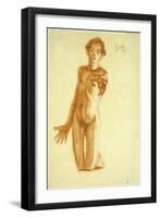 Young Man Kneeling, 1908-Egon Schiele-Framed Giclee Print