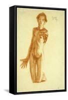 Young Man Kneeling, 1908-Egon Schiele-Framed Stretched Canvas