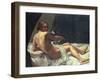 Young Man Lying on a Bed with a Cat, 1620-Giovanni Lanfranco-Framed Giclee Print