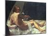 Young Man Lying on a Bed with a Cat, 1620-Giovanni Lanfranco-Mounted Giclee Print