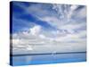 Young Man Meditating By Infinity Pool, Maldives, Indian Ocean, Asia-Sakis Papadopoulos-Stretched Canvas