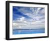 Young Man Meditating By Infinity Pool, Maldives, Indian Ocean, Asia-Sakis Papadopoulos-Framed Photographic Print