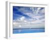 Young Man Meditating By Infinity Pool, Maldives, Indian Ocean, Asia-Sakis Papadopoulos-Framed Photographic Print