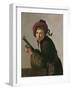 Young Man Playing a Theorbo-Jan Gerritsz van Bronckhorst-Framed Giclee Print