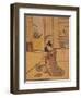 Young Man Playing the Drum-Suzuki Harunobu-Framed Giclee Print