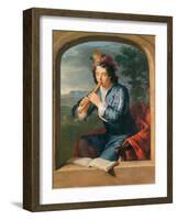 Young Man Playing the Flute-Gerard Hoet-Framed Giclee Print