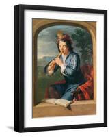 Young Man Playing the Flute-Gerard Hoet-Framed Giclee Print