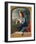 Young Man Playing the Flute-Gerard Hoet-Framed Giclee Print