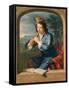 Young Man Playing the Flute-Gerard Hoet-Framed Stretched Canvas