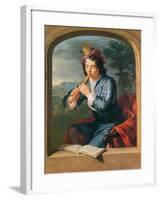 Young Man Playing the Flute-Gerard Hoet-Framed Giclee Print