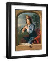 Young Man Playing the Flute-Gerard Hoet-Framed Giclee Print