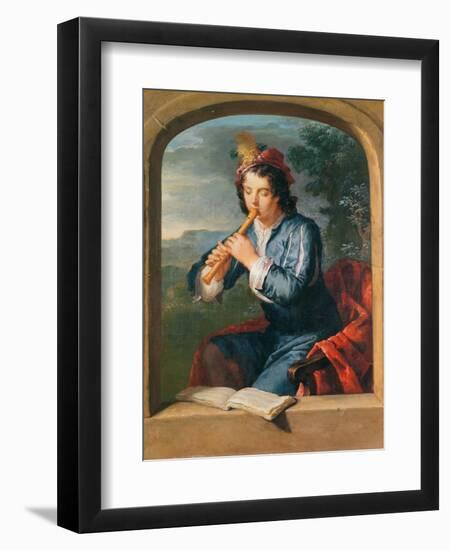 Young Man Playing the Flute-Gerard Hoet-Framed Giclee Print