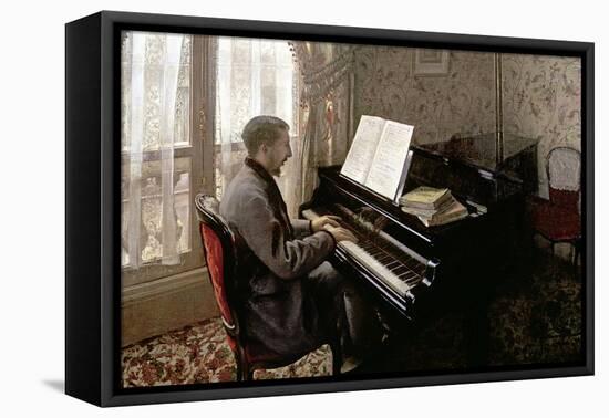 Young Man Playing the Piano, 1876-Gustave Caillebotte-Framed Stretched Canvas