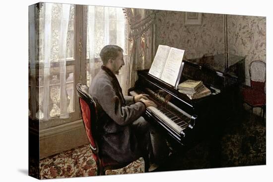 Young Man Playing the Piano, 1876-Gustave Caillebotte-Stretched Canvas