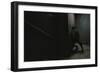 Young Man Posing in Dark Setting-Luis Beltran-Framed Photographic Print