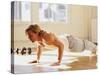 Young Man Preforming Push Up Exercise in Gym, New York, New York, USA-Chris Trotman-Stretched Canvas