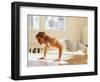 Young Man Preforming Push Up Exercise in Gym, New York, New York, USA-Chris Trotman-Framed Photographic Print