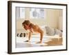 Young Man Preforming Push Up Exercise in Gym, New York, New York, USA-Chris Trotman-Framed Photographic Print