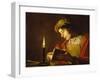 Young Man Reading by Candle Light, c.1630-Matthias Stomer-Framed Giclee Print