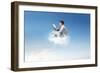 Young Man Reads Sitting On A Cloud-olly2-Framed Premium Giclee Print