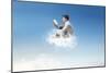 Young Man Reads Sitting On A Cloud-olly2-Mounted Premium Giclee Print