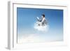 Young Man Reads Sitting On A Cloud-olly2-Framed Art Print