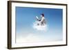 Young Man Reads Sitting On A Cloud-olly2-Framed Art Print