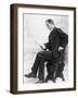 Young Man Reads While Seated, Ca. 1905-null-Framed Photographic Print