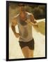 Young Man Running on the Beach-null-Framed Photographic Print