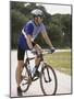 Young Man Sitting on a Bicycle-null-Mounted Photographic Print