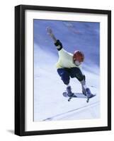 Young Man Skateboarding in Mid Air-null-Framed Photographic Print