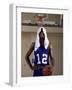 Young Man Standing Holding a Basketball with a Towel on His Head-null-Framed Photographic Print