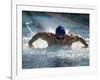 Young Man Swimming the Butterfly Stroke-null-Framed Photographic Print