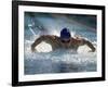 Young Man Swimming the Butterfly Stroke-null-Framed Photographic Print