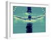 Young Man Swimming the Butterfly Stroke-null-Framed Photographic Print