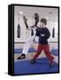 Young Man Teaching a Boy Martial Arts-null-Framed Stretched Canvas