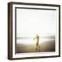 Young Man Waxes His Board Before Entering Marabella's Waves, Costa Rica, Central America-Aaron McCoy-Framed Photographic Print