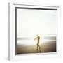 Young Man Waxes His Board Before Entering Marabella's Waves, Costa Rica, Central America-Aaron McCoy-Framed Photographic Print