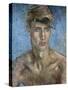 Young Man Wearing a Sun Visor-Glyn Warren Philpot-Stretched Canvas