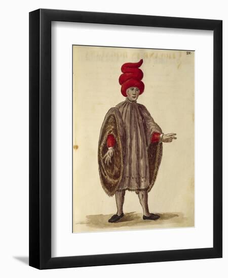 Young Man Wearing "Dogalina", Formal Robe with Wide Sleeves-Jan van Grevenbroeck-Framed Giclee Print