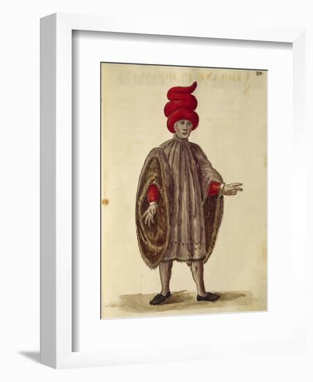 Young Man Wearing "Dogalina", Formal Robe with Wide Sleeves-Jan van Grevenbroeck-Framed Giclee Print