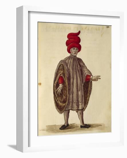 Young Man Wearing "Dogalina", Formal Robe with Wide Sleeves-Jan van Grevenbroeck-Framed Giclee Print