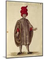 Young Man Wearing "Dogalina", Formal Robe with Wide Sleeves-Jan van Grevenbroeck-Mounted Giclee Print