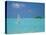 Young Man Windsurfing Near Tropical Island and Lagoon in the Maldives, Indian Ocean-Sakis Papadopoulos-Stretched Canvas