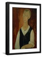 Young Man with a Black Waistcoat, 1912-Amedeo Modigliani-Framed Giclee Print