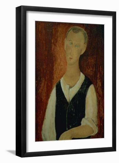 Young Man with a Black Waistcoat, 1912-Amedeo Modigliani-Framed Giclee Print