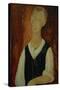 Young Man with a Black Waistcoat, 1912-Amedeo Modigliani-Stretched Canvas