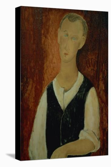 Young Man with a Black Waistcoat, 1912-Amedeo Modigliani-Stretched Canvas