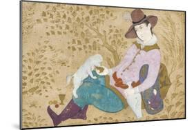 Young Man with a Dog, 1673-Muin Musavvir-Mounted Giclee Print