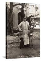 Young Man with a Dog and a Donkey, Gibraltar-null-Stretched Canvas